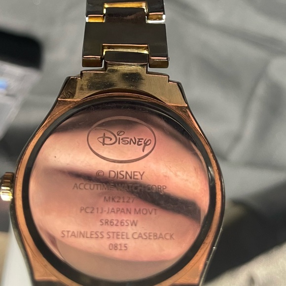 Disney Women's MK2127 Mickey Mouse Rhinestone Accent Gold-Tone Bracelet Watch - Picture 3 of 9